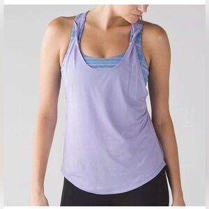 Lululemon Ready & Go Tank Lilac / Wave Twist Lilac Kayak Blue Size 4